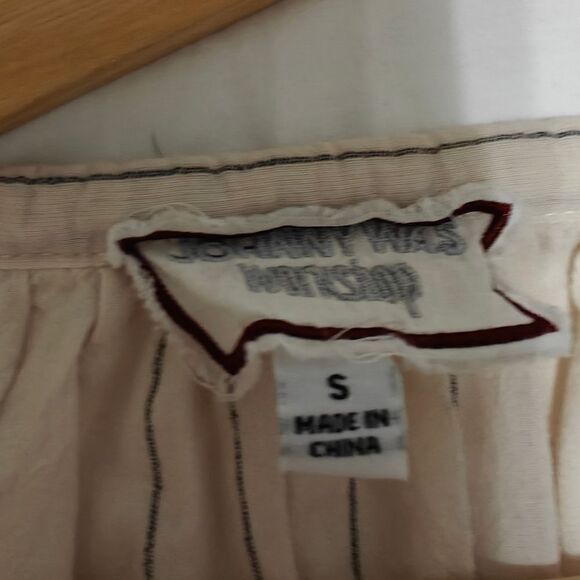 Johnny Was Embroidered Cream Relaxed Top Blouse Boho short 3/4 Sleeves SZ S - Picture 9 of 9